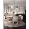 Progress Lighting Drum Shade Collection Five-Light Chandelier, Farmhouse Style Hanging Ceiling Light Fixture for Dining Rooms, Foyers, White Textured Linen Shade, Brushed Nickel(Brushed Nickel)