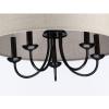 Progress Lighting Drum Shade Collection Five-Light Chandelier, Farmhouse Style Hanging Ceiling Light Fixture for Dining Rooms, Foyers, White Textured Linen Shade, Brushed Nickel(Black)