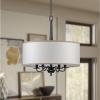 Progress Lighting Durrell Collection 4-Light Sailcloth Linen Fabric Shade Coastal Chandelier Light Matte Black(Black)