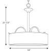 Progress Lighting Inspire Collection 3-Light Brushed Nickel Off-White Shade Traditional Pendant Light(Nickel)