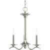 Progress Lighting Inspire Collection 3-Light Off-White Linen Shade Traditional Chandelier Light Brushed Nickel(Brushed Nickel)