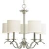 Progress Lighting Inspire Collection 5-Light Off-White Linen Shade Traditional Chandelier Light Brushed Nickel(Brushed Nickel)
