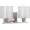 Progress Lighting Invite Collection 2-Light White Shade New Traditional Bath Vanity Light Brushed Nickel(Brushed Nickel)