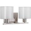 Progress Lighting Invite Collection 2-Light White Shade New Traditional Bath Vanity Light Brushed Nickel(Brushed Nickel)