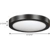 Progress Lighting LED Ceiling Fan Light Kit for Use with Lindale Collection Ceiing, Integrated LED Light, 3000K Warm White, Frosted Polycarbonate Shade, 6-15/16″ Diameter, Antique Nickel(Architectural Bronze)