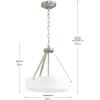 Progress Lighting Lieon Collection Three-Light Semi-Flush Convertible Light with White Glass Shade