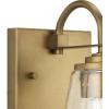 Progress Lighting Martenne 4.62 in. One-Light Aged Bronze Vanity Light with Seeded Glass Shade