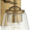 Progress Lighting Martenne 4.62 in. One-Light Aged Bronze Vanity Light with Seeded Glass Shade