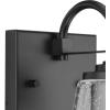 Progress Lighting Martenne 4.62 in. One-Light Matte Black Vanity Light with Seeded Glass Shade