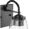 Progress Lighting Martenne 4.62 in. One-Light Matte Black Vanity Light with Seeded Glass Shade