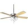 Progress Lighting P2501-20 52-Inch Fan with 5 Blades and 3-Speed Reversible Motor with Reversible Medium Cherry or Classic Walnut Blades, Antique Bronze(Brushed Nickel)