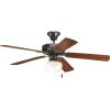Progress Lighting P2501-20 52-Inch Fan with 5 Blades and 3-Speed Reversible Motor with Reversible Medium Cherry or Classic Walnut Blades, Antique Bronze(Bronze)