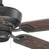 Progress Lighting P2562-80 Protruding Mount, 5 Toasted Oak Blades Ceiling fan, Forged Black(Forged Black)