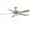 Progress Lighting P260002-152-30 AirPro 1-Light Transitional Integrated LED Edgelit Ceiling Fan Light Kit Painted Nickel with Opal Shade