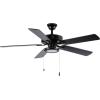 Progress Lighting P260002-31M-30 AirPro 1-Light Transitional Integrated LED Edgelit Ceiling Fan Light Kit Matte Black with Opal Shade