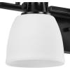 Progress Lighting P300429-31M Preston 30.5 in. Four-Light Matte Black Vanity Light with Etched Opal Glass Shades