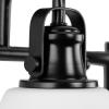 Progress Lighting P300429-31M Preston 30.5 in. Four-Light Matte Black Vanity Light with Etched Opal Glass Shades
