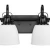 Progress Lighting P300429-31M Preston 30.5 in. Four-Light Matte Black Vanity Light with Etched Opal Glass Shades
