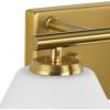 Progress Lighting P300431-191 Copeland Collection 15 in. Two-Light Brushed Gold Vanity Light with Etched Opal Glass Shades