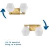 Progress Lighting P300431-191 Copeland Collection 15 in. Two-Light Brushed Gold Vanity Light with Etched Opal Glass Shades