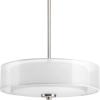 Progress Lighting P3694-09 Invite 3-Lt. Semi-Flush Convertible with White silk mylar shade(Nickel)