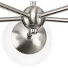 Progress Lighting P400325-009 Atwell Collection 28 in. Five-Light Brushed Nickel Mid-Century Modern Chandelier with Clear Glass Shade(Brushed Nickel)