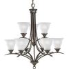 Progress Lighting P4329-09 9-Light Trinity Chandelier, Brushed Nickel, 30-Inch Diameter x 33-Inch Height(Bronze)