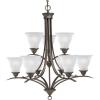 Progress Lighting P4329-09 9-Light Trinity Chandelier, Brushed Nickel, 30-Inch Diameter x 33-Inch Height(Bronze)