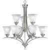 Progress Lighting P4329-09 9-Light Trinity Chandelier, Brushed Nickel, 30-Inch Diameter x 33-Inch Height(Nickel)