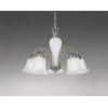 Progress Lighting P4391-09 5-Light Chandelier with Etched Alabaster Glass Shades and Center Column, Brushed Nickel(Nickel)