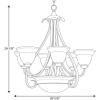 Progress Lighting P4417-77 6-Light Two-Tier Torino Chandelier, Forged Bronze(Nickel)