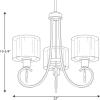 Progress Lighting P4695-09 Invite 3-Lt. Chandelier with White silk mylar shades(Antique Bronze)