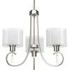 Progress Lighting P4695-09 Invite 3-Lt. Chandelier with White silk mylar shades(Brushed Nickel)