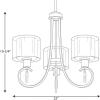 Progress Lighting P4695-09 Invite 3-Lt. Chandelier with White silk mylar shades(Brushed Nickel)