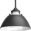 Progress Lighting P500013-104 Carbon One-Light Pendant with Metal Shade, Black(Graphite)