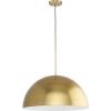 Progress Lighting P500380-191 Perimeter Collection 23.62 in. One-Light Brushed Gold Mid-Century Modern Pendant with Metal Shade