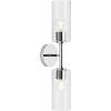 Progress Lighting P710116-163 Cofield Collection 22-1/2 in. Two-Light Vintage Brass Transitional Wall Bracket with Etched White Glass Shades(Nickel)