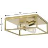 Progress Lighting Perimeter Collection 2-Light Satin Brass Modern Flush Mount Ceiling Light, 4.50×12.00×12.00