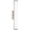 Progress Lighting Phase 1.1 LED Collection 24″ White Shade Modern Bath Vanity Light Brushed Nickel