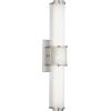 Progress Lighting Phase 1.2 LED Collection 24″ White Shade Modern Bath Vanity Light Brushed Nickel