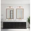 Progress Lighting Quillan 33.62 in. Four-Light Soft Gold Vanity Light with Clear Glass Shade