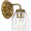 Progress Lighting Quillan 5 in. One-Light Soft Gold Vanity Light with Clear Glass Shade