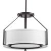 Progress Lighting Ratio Collection 3-Light Brushed Nickel Summer Linen Shade Coastal Pendant Light(Bronze)
