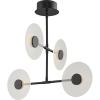 Progress Lighting Spoke LED Collection 1-Light Matte Black Frosted Acrylic Shade Modern Chandelier Light