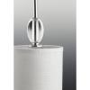 Progress Lighting Status Collection 5-Light Off-White Textured Linen Shade Coastal Chandelier Light Polished Chrome