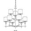 Progress Lighting Status Collection 9-Light Off-White Textured Linen Shade Coastal Chandelier Light Polished Chrome
