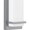 Progress Lighting Z-1080 LED Collection 1-Light White Acrylic Shade Modern Outdoor Small Wall Sconce Light Metallic Gray