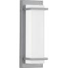 Progress Lighting Z-1080 LED Collection 1-Light White Acrylic Shade Modern Outdoor Small Wall Sconce Light Metallic Gray