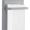 Progress Lighting Z-1080 LED Collection 2-Light White Acrylic Shade Modern Outdoor Large Wall Sconce Light Metallic Gray