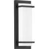 Progress Lighting Z-1080 LED Collection 2-Light White Acrylic Shade Modern Outdoor Large Wall Sconce Light Textured Black(Black)